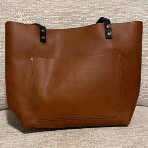 Portland Leather Goods Large Classic Tote - Honey with black handles